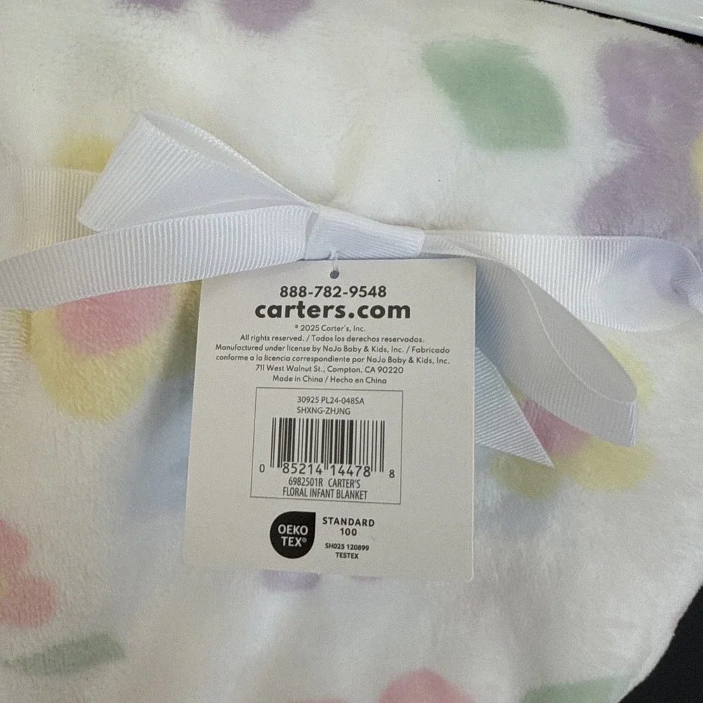 NWT Carter's Baby Blanket Floral Infant Printed Size 30